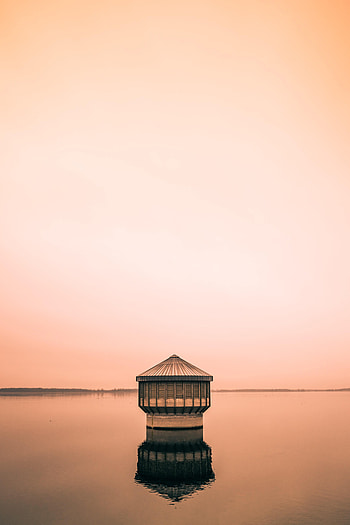 Water, Building, Minimalism HD phone wallpaper