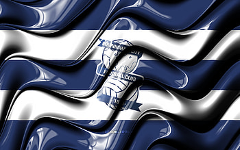 Birmingham City FC flag, , blue and white 3D waves, EFL Championship, english football club, football, Birmingham City FC logo, Birmingham City FC, soccer, FC Birmingham City HD wallpaper
