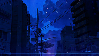 Night, magic, awesome, city, house, landscape, beautiful, magicl, anime, amgic, lights, cool, clouds, sky HD wallpaper