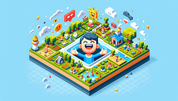 Joyful Animated World -, Happy, isometric, game design, illustration, landscape HD wallpaper