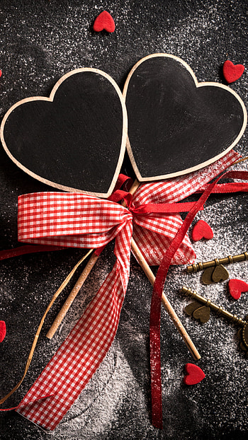 Valentine's Day Coffee, coffee, ribbon, love, heart, holiday, Valentine's Day HD phone wallpaper