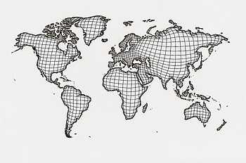World Map – Detailed Grid Design, world map, Black & White HD wallpaper