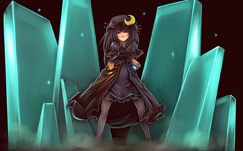patchouli Knowledge, scary, smile, touhou, girl, dress HD wallpaper