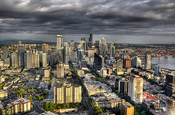 Seattle travels, Megapolis view, Washington, USA HD wallpaper