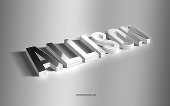 Allison, silver 3d art, gray background, with names, Allison name, Allison greeting card, 3d art, with Allison name HD wallpaper