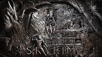 ... Background Full . the elder scrolls skyrim, wall, art, emblem, dragon HD wallpaper