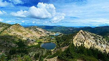 Alta, Utah, lakes, landscape, clouds, trees, sky, usa HD wallpaper