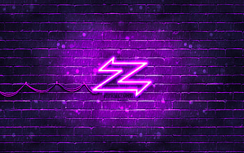Zagato violet logo, , violet brickwall, Zagato logo, cars brands, Zagato neon logo, Zagato HD wallpaper