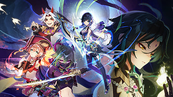 Genshin Impact Heroes: Yanfei, Itto, Xiao, Yelan - Ultra, Genshin Impact, Yanfei (Genshin Impact), Arataki Itto, Xiao (Genshin Impact), Yelan (Genshin Impact) HD wallpaper