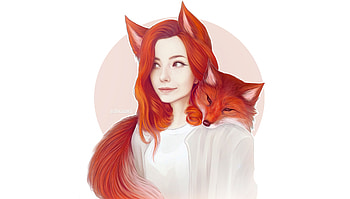 Fox Girl , artist, artwork, digital-art HD wallpaper