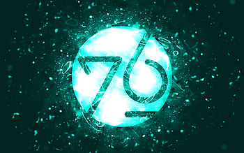 system76 turquoise logo, , turquoise neon lights, Linux, creative, turquoise abstract background, system76 logo, OS, system76 HD wallpaper