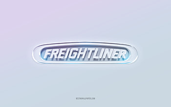 Freightliner logo, cut out 3d text, white background, Freightliner 3d logo, Freightliner emblem, Freightliner, embossed logo, Freightliner 3d emblem HD wallpaper