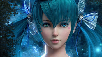 Girl with blue hair, girl, fantasy, painting, beauty HD wallpaper