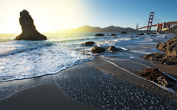 Nature, Stones, Sea, Traffic, Movement, Flow, Bridge, Foam, Stream, Day HD wallpaper