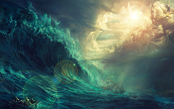 Epic Gods of Land vs Sea HD wallpaper