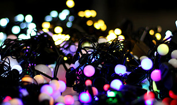 Blurred background, Christmas garlands, Colorful energy, Festive lights HD wallpaper
