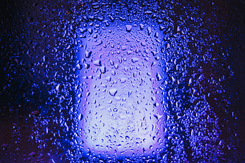 Rain, Drops, Macro, Wet, Neon, Glass HD wallpaper