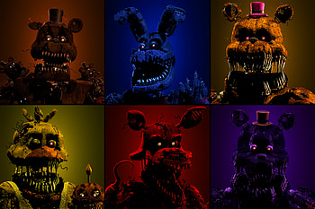 Nightmare Montage: Fredbear & FNaF4 Nightmares — Ultra, Nightmare Fredbear (Five Nights At Freddy's), Nightmare (Five Nights At Freddy's), video game, Five Nights at Freddy's 4, Five Nights at Freddy's HD wallpaper