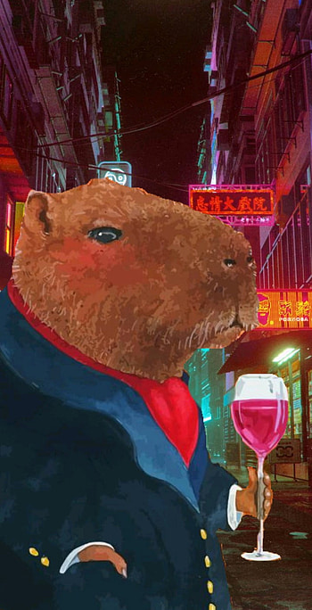 Capybra dril, wine_glass, capybara, drill HD phone wallpaper