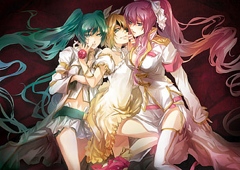 friends, pink, anime, pretty, yellow, girls, aqua HD wallpaper