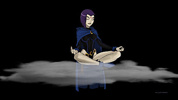 Raven In The Clouds, backgrounds, nexus, fan art, beast boy, raven, tv series, cartoons, teen titans, anime, 1920x1080 only, super heroes HD wallpaper