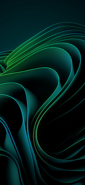 Windows 11: Emerald Wave Mobile, technology, Windows 11 HD phone wallpaper