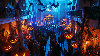 Spooky Halloween Party, halloween, Halloween Party, party, pumpkin, bat HD wallpaper