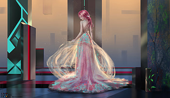 Princess Girl Magic Dress , artist, artwork, digital-art HD wallpaper