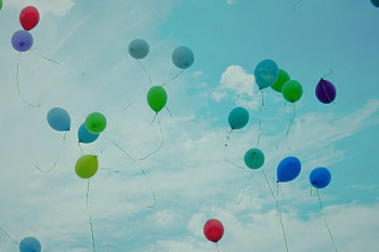 Sky, Clouds, Balloons, Miscellanea, Miscellaneous, Multicolored, Motley, Flight, Ease, Air Balloons HD wallpaper