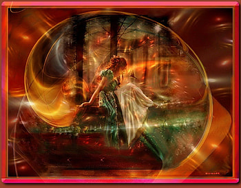 in red, fractal, fantasy, woman, red HD wallpaper