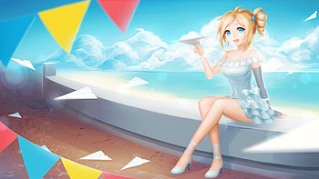 Cute Anime Girl Playing With Paper Planes, anime-girl, anime HD wallpaper
