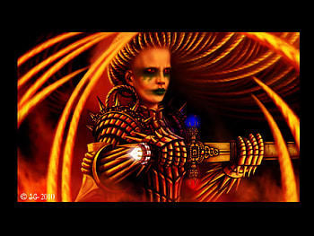 Geburah, girl, fantasy, female HD wallpaper