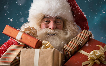 Santa Claus, old, white, craciun, man, christmas, red, gift HD wallpaper