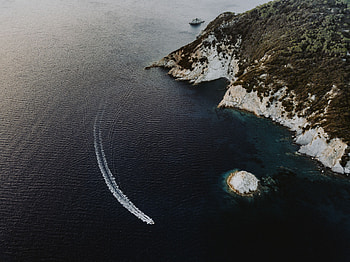 Nature, Water, Sea, Waves, View From Above, Shore, Bank, Boat HD wallpaper