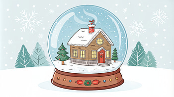 Charming Snow Globe: A Winter Wonderland, snow globe, winter, Christmas, snow HD wallpaper