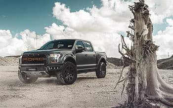 2022, Ford F-150, , front view, exterior, gray matt F-150, F-150 tuning, american cars, Ford HD wallpaper