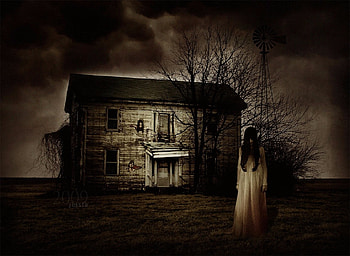 Scary House, Houses, Black and White, Old, Architecture HD wallpaper