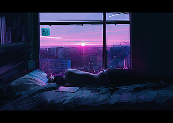 Another Day Sleeping Person Sunrise From Window, artstation, artist, artwork, digital-art HD wallpaper