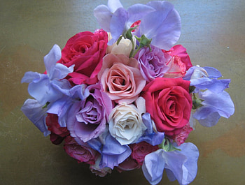 Bouquet summer, flowers, roses HD wallpaper