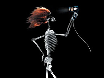 Skeleton Using Hair Drier, skull, hair drier, hair, skeleton HD wallpaper