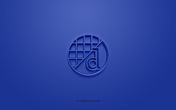 GNK Dinamo Zagreb, creative 3D logo, blue background, Druga HNL, 3d emblem, Croatian football club, Croatian Second Football League, Zagreb, Croatia, 3d art, football, GNK Dinamo Zagreb 3d logo HD wallpaper
