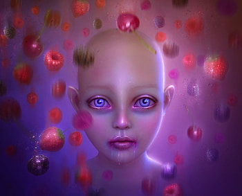 The ripest berry, blue, thegirlcansmile, berry, girl, purple, pink, fantasy, fruit, luminos HD wallpaper