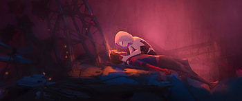 Gwen Stacy And Peter Parker In Spider Man Across The Spider Verse, spider-man-across-the-spider-verse, gwen-stacy, spiderman, superheroes, 2023-movies, movies HD wallpaper