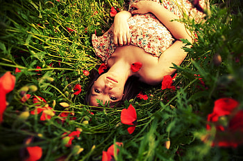 Camp cu Maci, poppies, femeie, maci, woman HD wallpaper