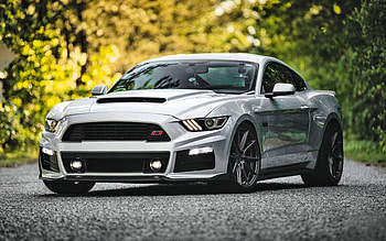 Ford Mustang, S550, exterior, white sports coupe, new white Mustang, American sports cars, Ford HD wallpaper