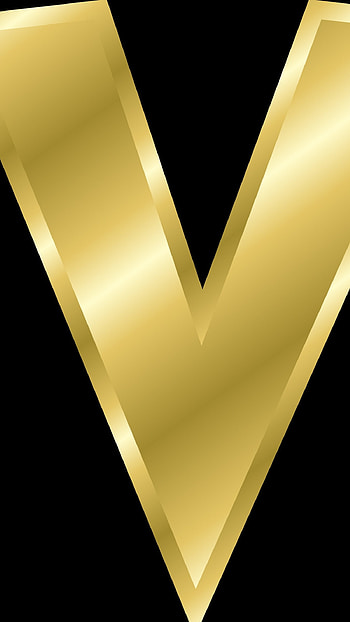 V Letter, Golden HD phone wallpaper