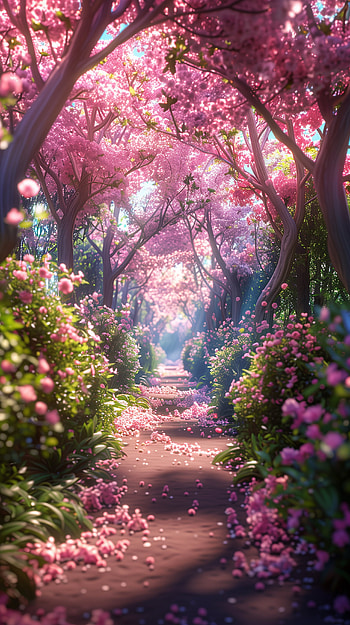 Enchanted Spring Blossom Pathway, spring HD phone wallpaper