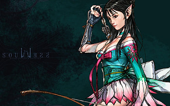The Souless, girl, beautiful, CG, elf, beauty, woman, fantasy, game, warrior, bow, female HD wallpaper