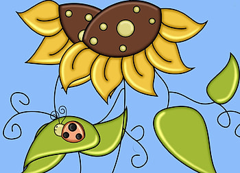 Sunflowers & Drone, brown, green, yellow, blue, drone, flowers HD wallpaper