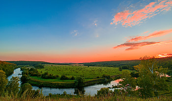 Red Sunset In Hilly Banks, sunset, nature, graphy HD wallpaper